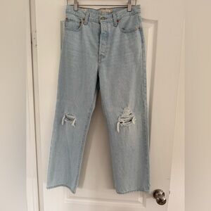 Levi’s Light Blue Ribcage Straight Ankle Jeans Sz 28